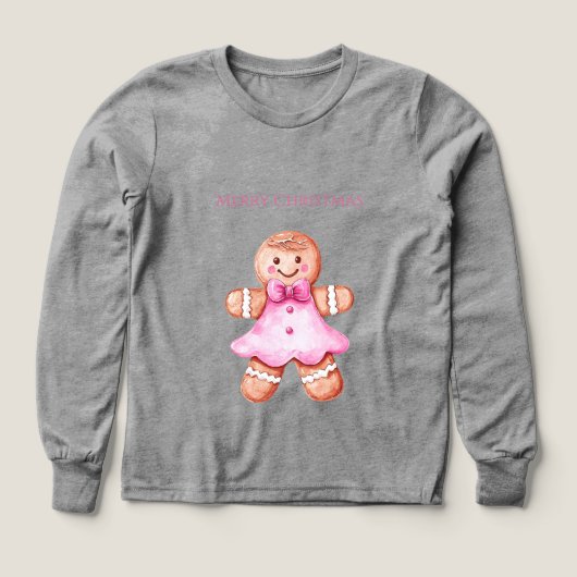Pink Happy Gingerbrot Cookie Girl Weihnachten (Design Vorderseite)