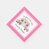 Pink Happy Glamper Party Paper Napkin Serviette (Ecke)