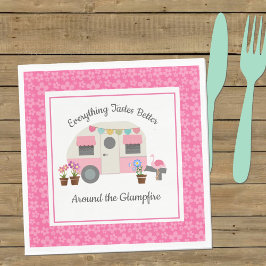 Pink Happy Glamper Party Paper Napkin Serviette