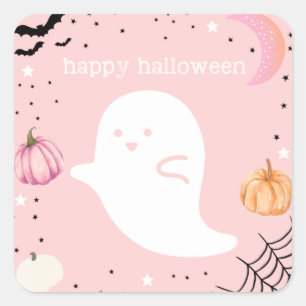 Pink Happy Halloween Sticker