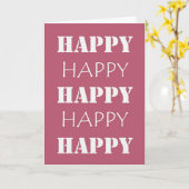 Pink Happy Happy Birthday Karte (Gelbe Blume)