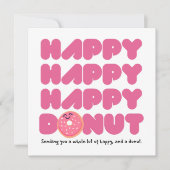Pink HAPPY HAPPY Donut Karte (Vorderseite)
