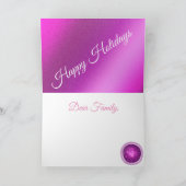 Pink Happy Holidays Karte (Innenseite)