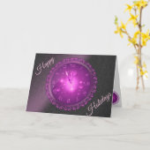 Pink Happy Holidays Karte (Gelbe Blume)