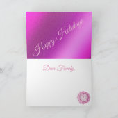 Pink Happy Holidays Karte (Innenseite)