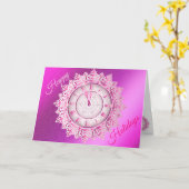 Pink Happy Holidays Karte (Gelbe Blume)