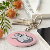 Pink Happy Igel Schlüsselanhänger (Seite)