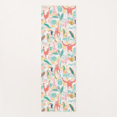 Pink Happy Jungle Animal Pattern & Tropical Blätte Yogamatte (Vorderseite)