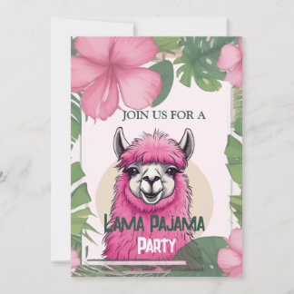 Pink Happy lächelnd Pajama Lama Einladung