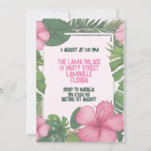 Pink Happy lächelnd Pajama Lama Einladung (Rückseite)
