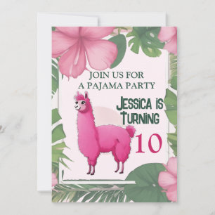 Pink Happy lächelnd Pajama Lama Einladung