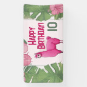 Pink Happy Lama lächeln Banner (Vertikal)
