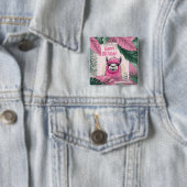 Pink Happy Lama lächeln Button (Beispiel)