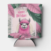 Pink Happy Lama lächeln Dosenkühler (Vorderseite)