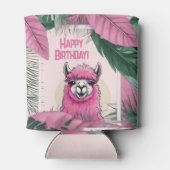 Pink Happy Lama lächeln Dosenkühler (Rückseite)