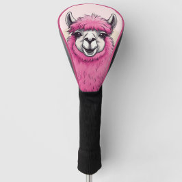 Pink Happy Lama lächeln Golf Headcover