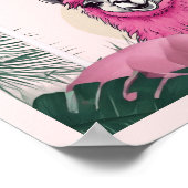 Pink Happy Lama lächeln Poster (Ecke)