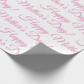 Pink Happy Mother's Day Script Holiday Geschenkpapier (Ecke)