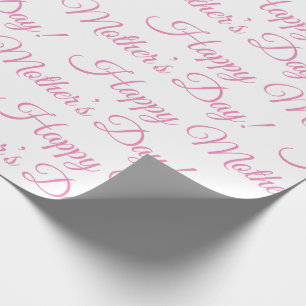 Pink Happy Mother's Day Script Holiday Geschenkpapier