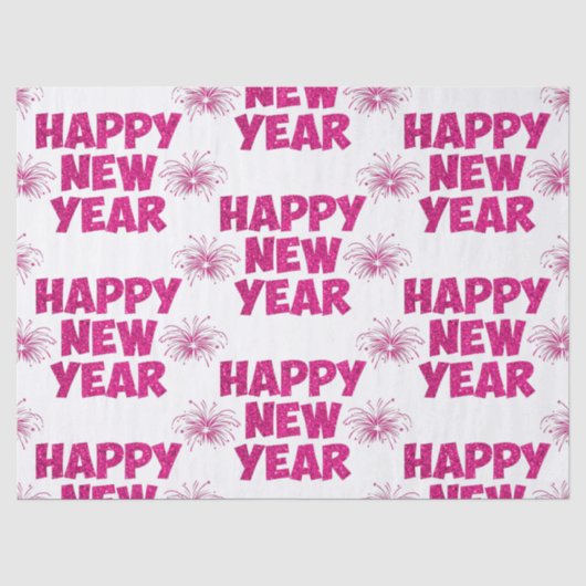 pink happy new year fireworks seidenpapier (Vorderseite)
