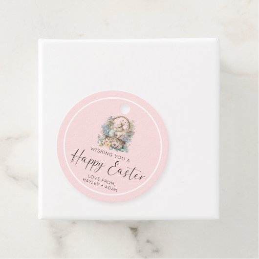 Pink Happy Oaster Bunny Geschenkanhänger (Beispiel)