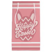 Pink Happy Oaster Bunny Kleine Geschenktüte (Vorderseite)