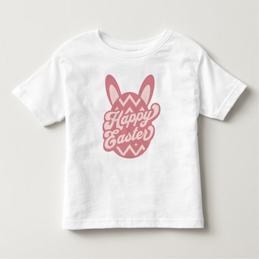 Pink Happy Oaster Bunny Kleinkind T-shirt (Vorderseite)