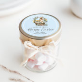 Pink Happy Oaster Bunny Runder Aufkleber