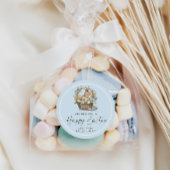 Pink Happy Oaster Bunny Runder Aufkleber