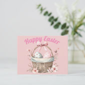 Pink Happy Oaster Postkarte (Stehend Vorderseite)