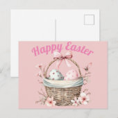 Pink Happy Oaster Postkarte (Vorne/Hinten)