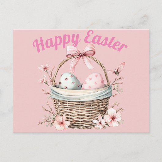 Pink Happy Oaster Postkarte (Vorderseite)