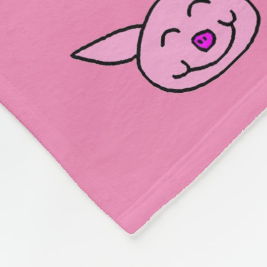 Pink Happy Pig Fleecedecke (Ecke)