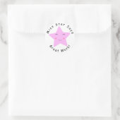 Pink Happy Star Girl Great Work Runder Aufkleber (Tasche)
