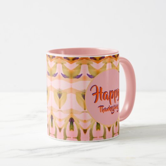 Pink Happy Thanksgiving Tasse (VorderseiteRechts)