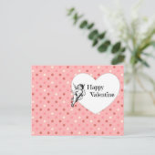 Pink Happy Valentine Cupid Postkarte (Stehend Vorderseite)