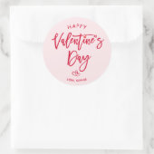 Pink Happy Valentines Day Round Sticker (Tasche)