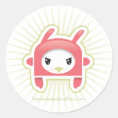 Pink-Hasen-Aufkleber Runder Aufkleber (Vorderseite)