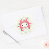 Pink-Hasen-Aufkleber Runder Aufkleber (Umschlag)