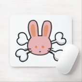 Pink-Hasen-Schädel und -Kreuze Mousepad (Mit Mouse)