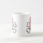 Pink-Hasen-Schädel und -Kreuze Verwandlungstasse (Mittel)