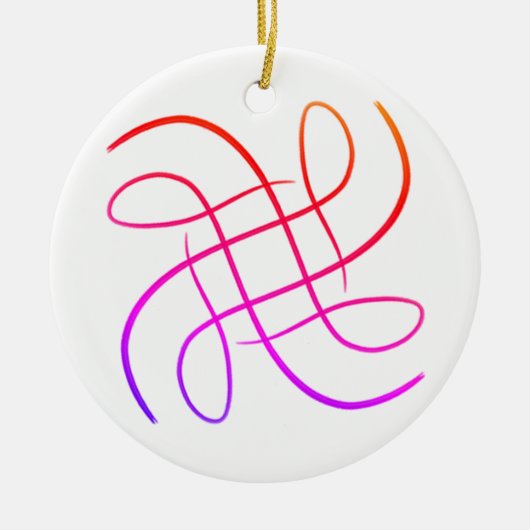 Pink Hashy Mandala #8 Keramik Ornament (Vorne)