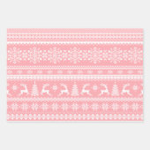 Pink hässlich Weihnachtspulli Büffel karierte Herz Geschenkpapier Set (Vorderseite)