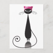 Pink Hat Kitty Cat Postkarte (Vorderseite)