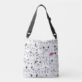Pink Hat n' Cat Shoulle Tasche (Vorderseite)