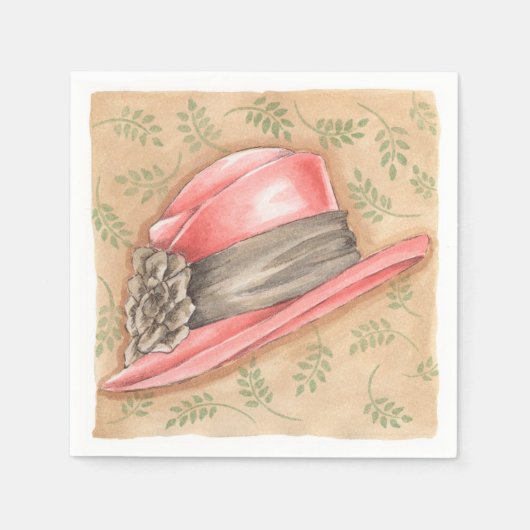 Pink Hat - Paper Napkins Serviette (Vorderseite)
