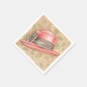 Pink Hat - Paper Napkins Serviette (Ecke)