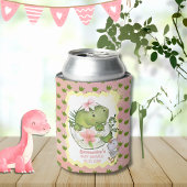 Pink Hatching Dino Baby Shower Can Cooler Dosenkühler