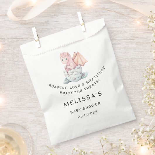PINK HATCHING DRAGON BABY DUSCHE GESCHENKTÜTCHEN (Ausgeschnitten)