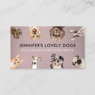 Pink Haustiersitter für kleine Hunde Visitenkarte